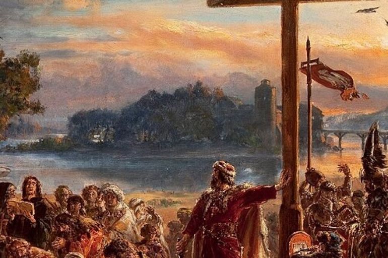 Jan Matejko, Przyjęcie chrześcijaństwa, 965 r. n.e., z cyklu „Dzieje cywilizacji w Polsce”